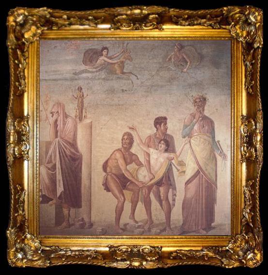 framed  Alma-Tadema, Sir Lawrence The Sacrifice of Iphigenia,Roman,1st century AD Wall painting from pompeii(House of the Tragic Poet) (mk23), ta009-2